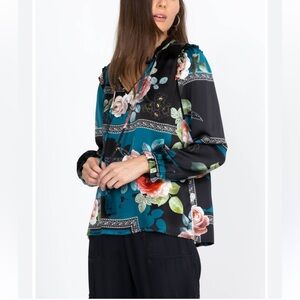 Johnny Was Workshop Rosabel Silk Ruffle Blouse